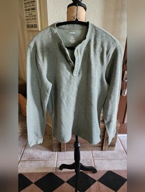 Sonoma Long-Sleeve Henley Shirt - Sage